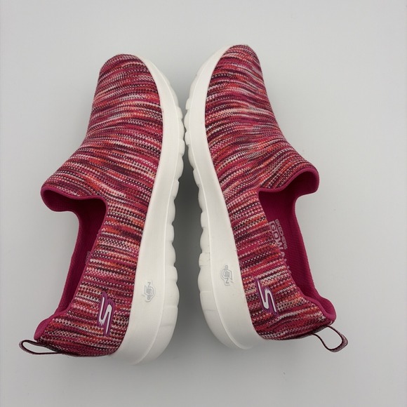 Skechers Go Walk GoGa Max Sneakers Women's 6.5 Pink Multi Striped Slip On Casual - Picture 11 of 14